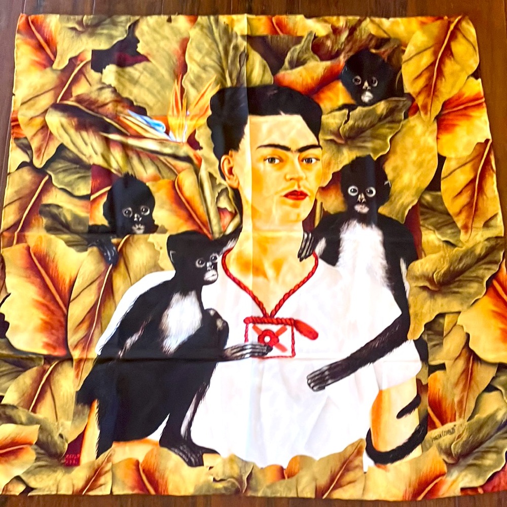 Frida Kahlo large silk scarf by Pineda Colvin.